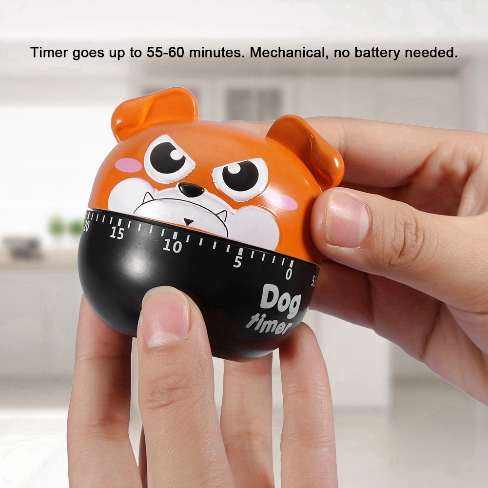 Mechanical Kitchen Timer Cute Dog Manual Counters for Home Cooking Reminder Tool(Brown)