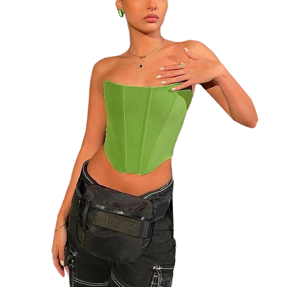 Women's Solid Color Sleeveless Backless Off Shoulder Tube Tops