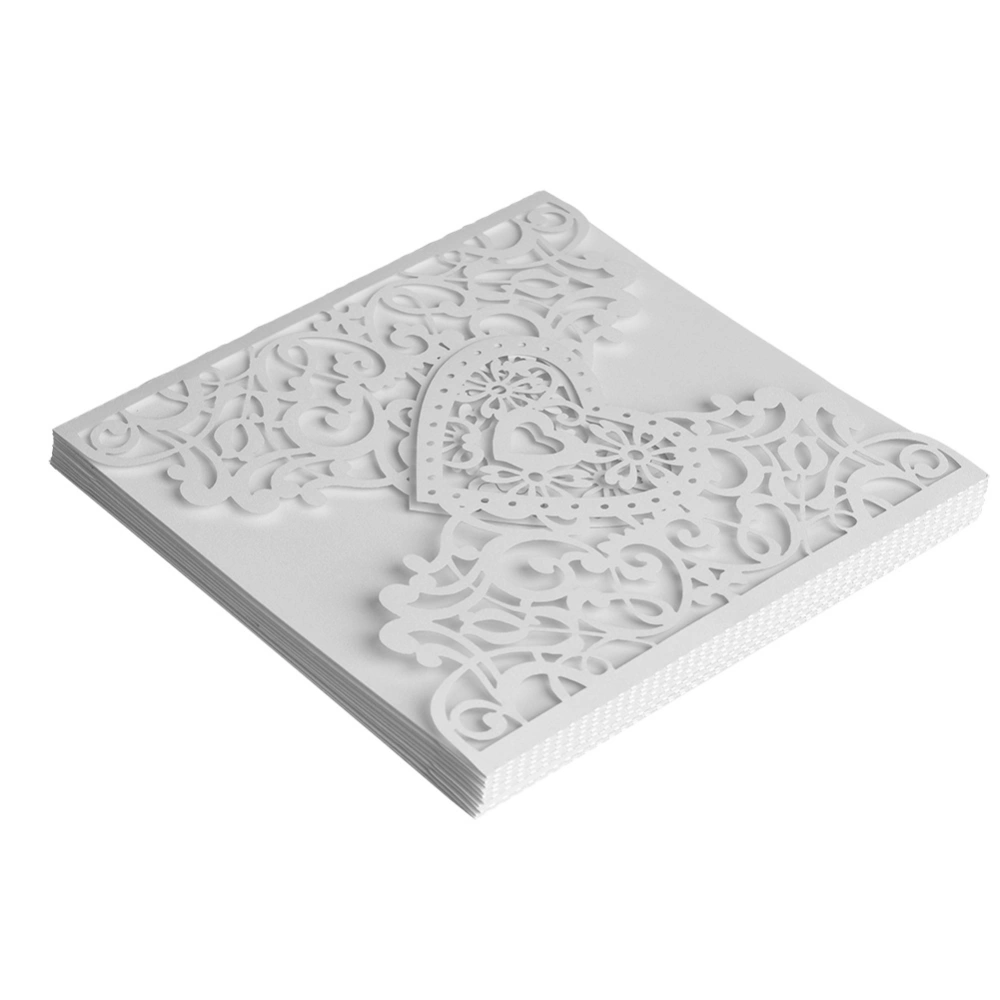 10Pcs/Set European Style Carved Personalized Business Wedding Invitation Cards Party (#8)