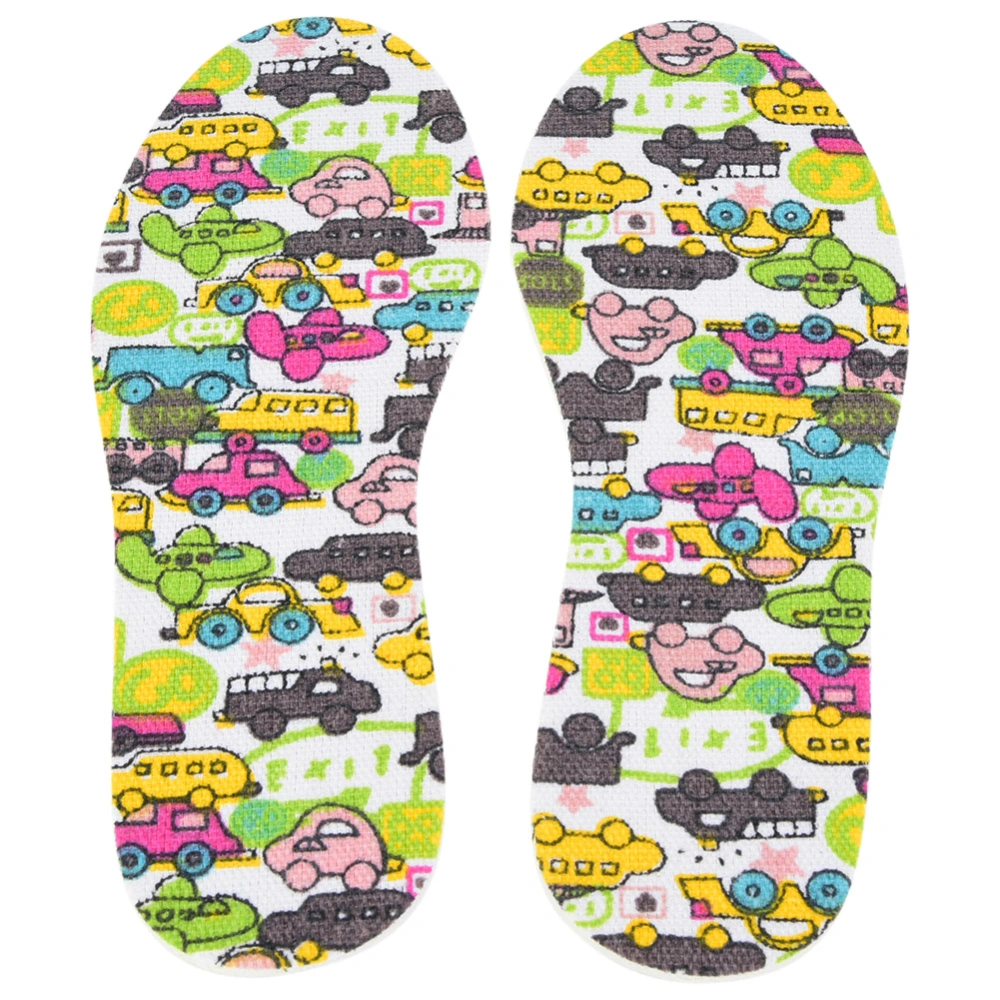 Children Soft Latex Car Pattern Insole Shoe Cushions Pad Breathable Massage Insoles