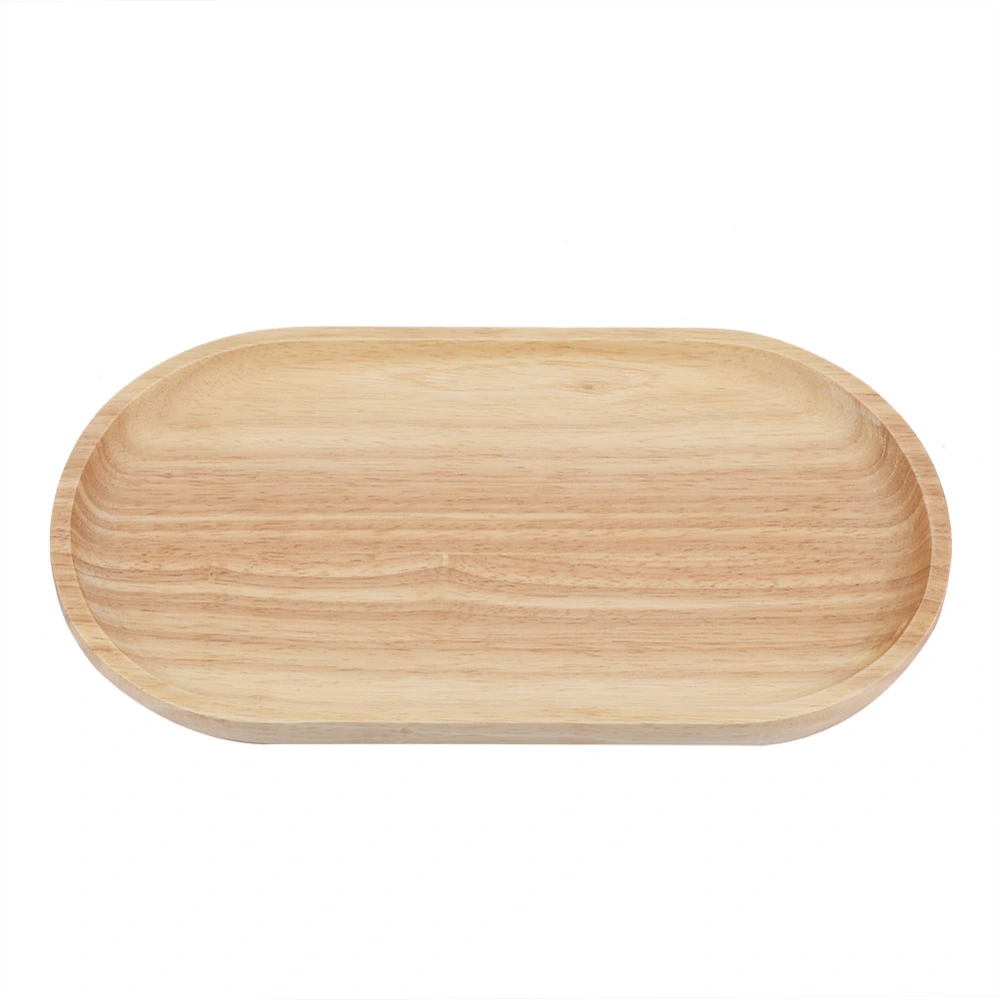 Wooden Natural Oval Tray Plate for Restaurant Hotel Coffee Shop Home(Small)