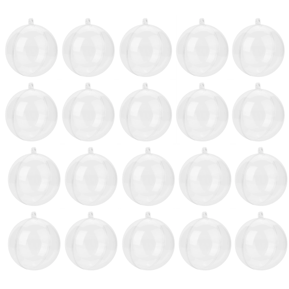 20 Pcs Clear Fillable Ornament Balls DIY Plastic Ball Christmas Decoration Tree Ball (10cm)