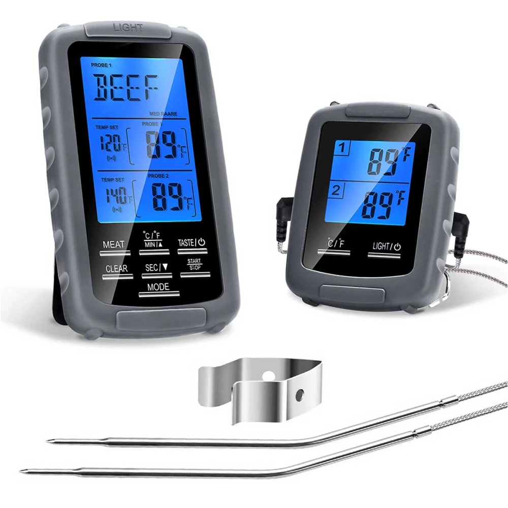 Food Cooking Double Probe Thermometer for BBQ Smoker Grill Oven Instant Reading Meat Thermometer