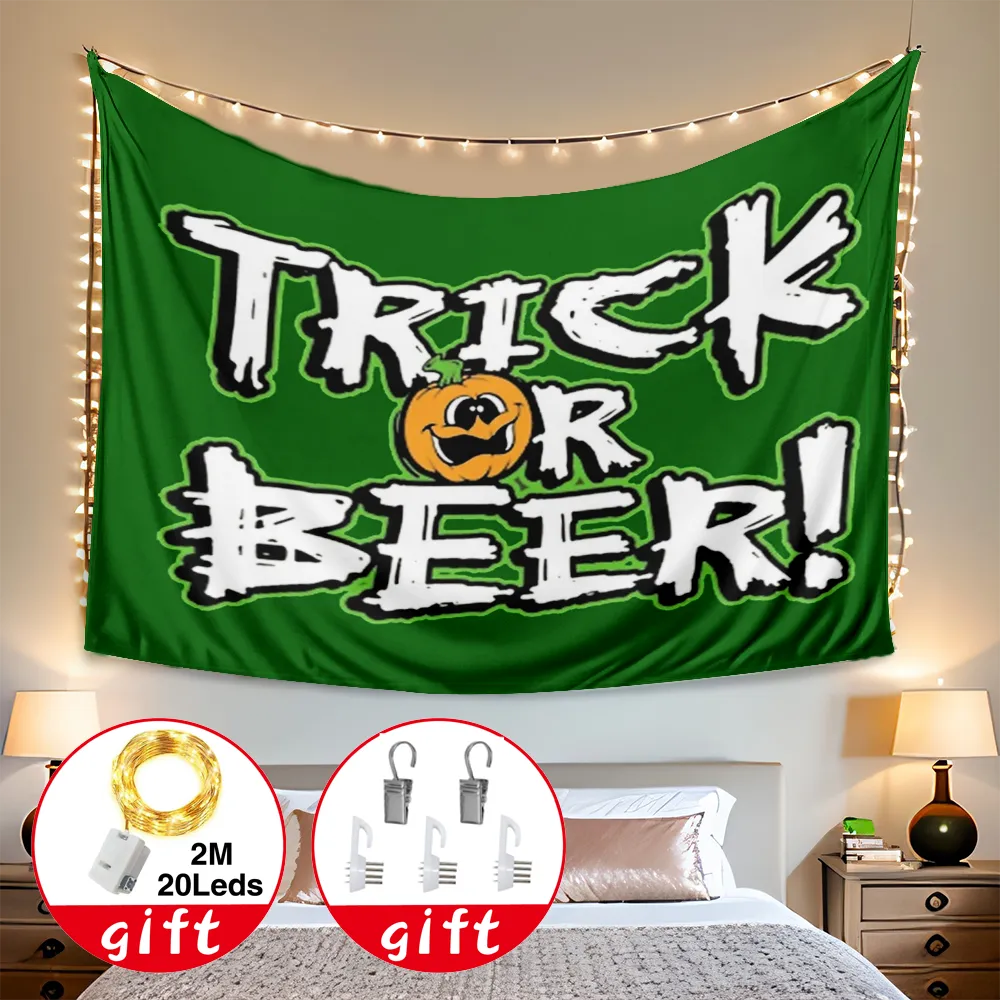 Halloween Decorative Tapestry, Daily Positive Affirmations Wall Decor Hanging Wall Aesthetic Tapestry, for Bedroom Living Room Dorm Taupe Green,#046