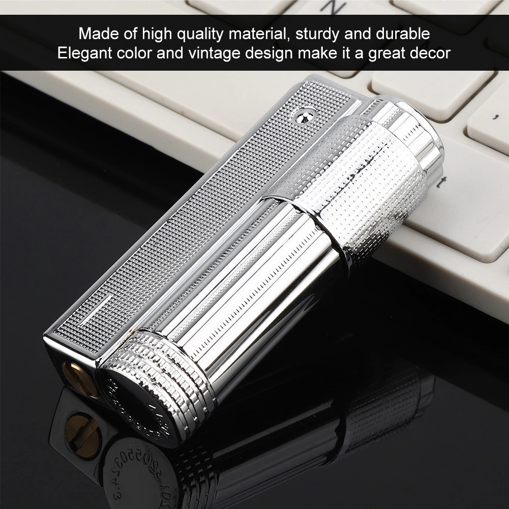 Vintage Stainless Steel Petrol Oil Lighter Cigarette Lighter (Silver)