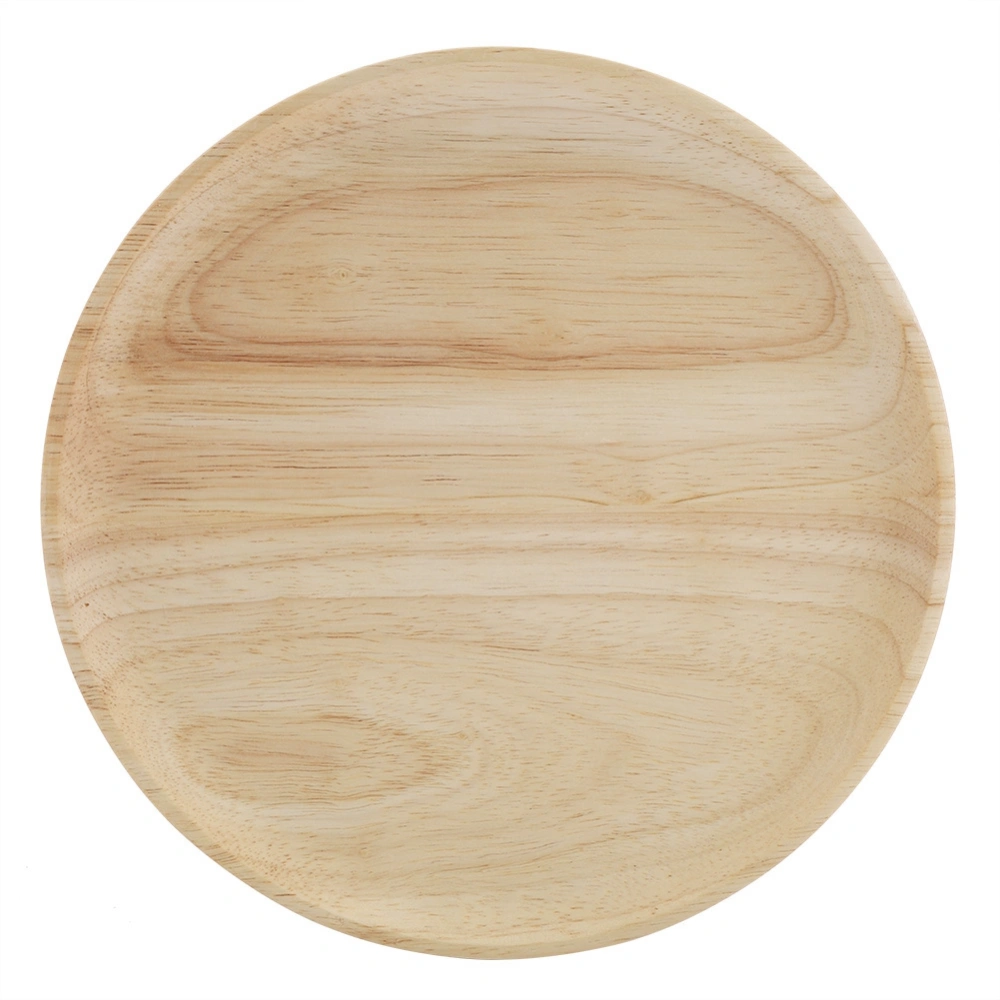 Elegant Round Wood Tea Tray Sushi Snacks Fruits Serving Plate Dish for Home Restaurant 15cm