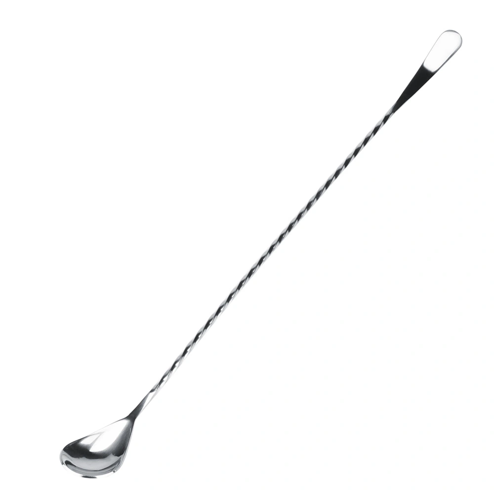 Stainless Steel Bar Cocktail Stirring Spoon With Fork Mixing Drink Puddler Mixer