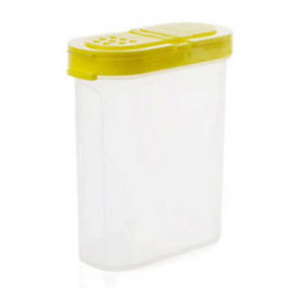 Plastic Washable Reusable Spice Box Case with Cover for Spices Storage 250ml(Yellow)