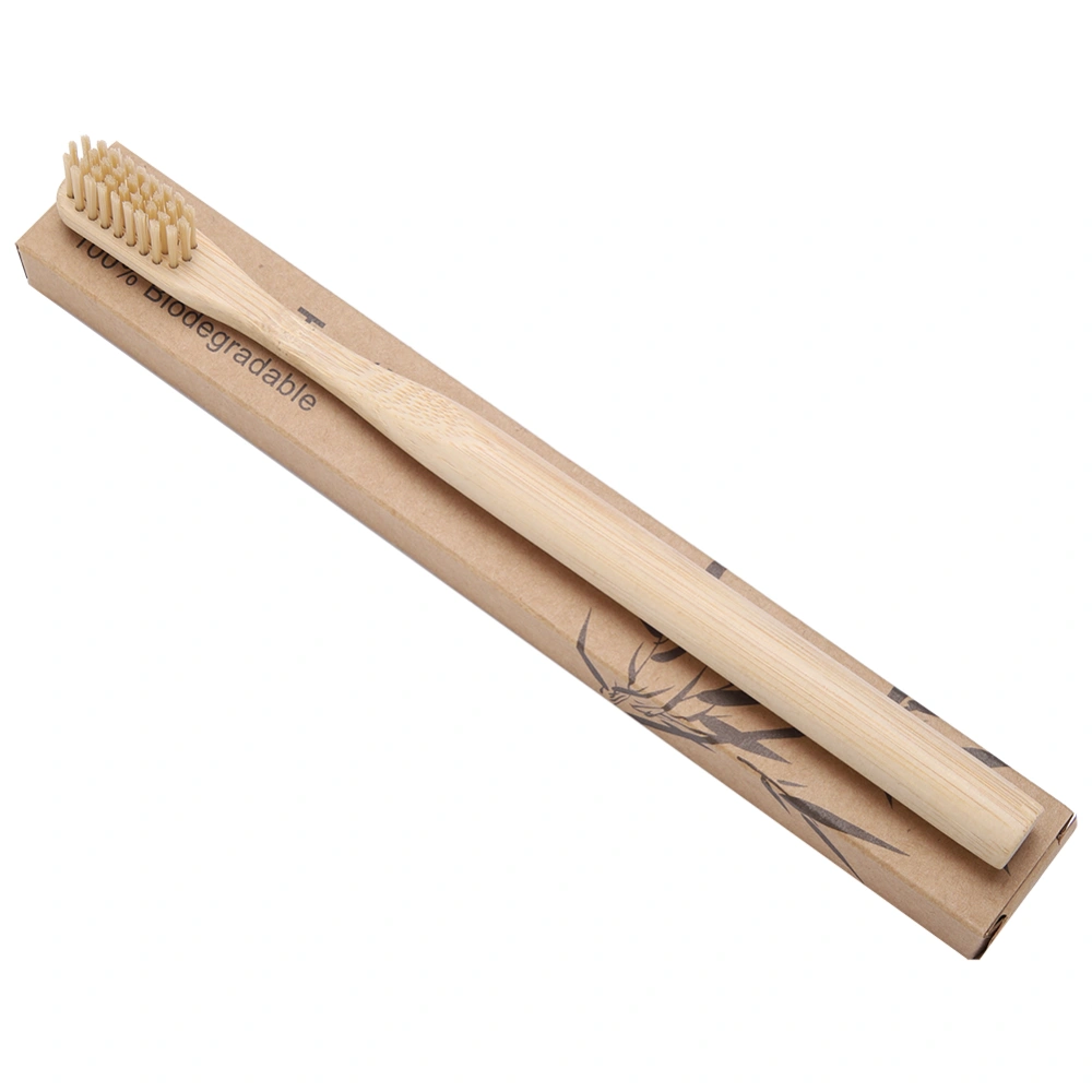 6 Colors Soft Hair Brush Hair Bamboo Handle Toothbrush Adult Oral Care Toothbrush Khaki