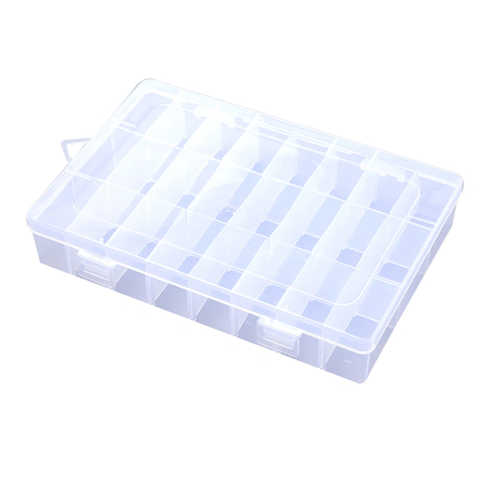 10/15/24 Compartments Storage Box Transparent Adjustable Items Organizer Container(24 Grids)