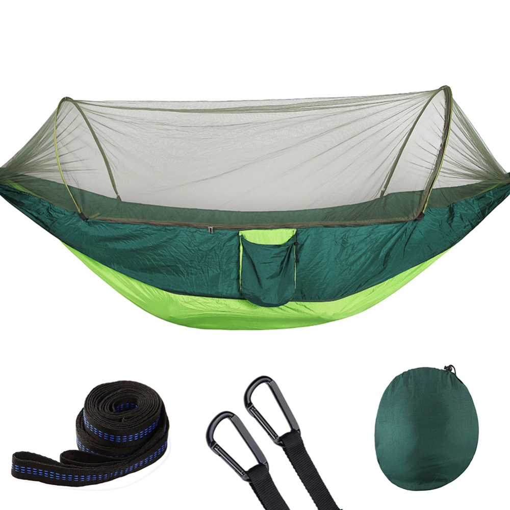 Double Portable Camping Travel Hammock Hanging Bed with Mosquito Net (Green)