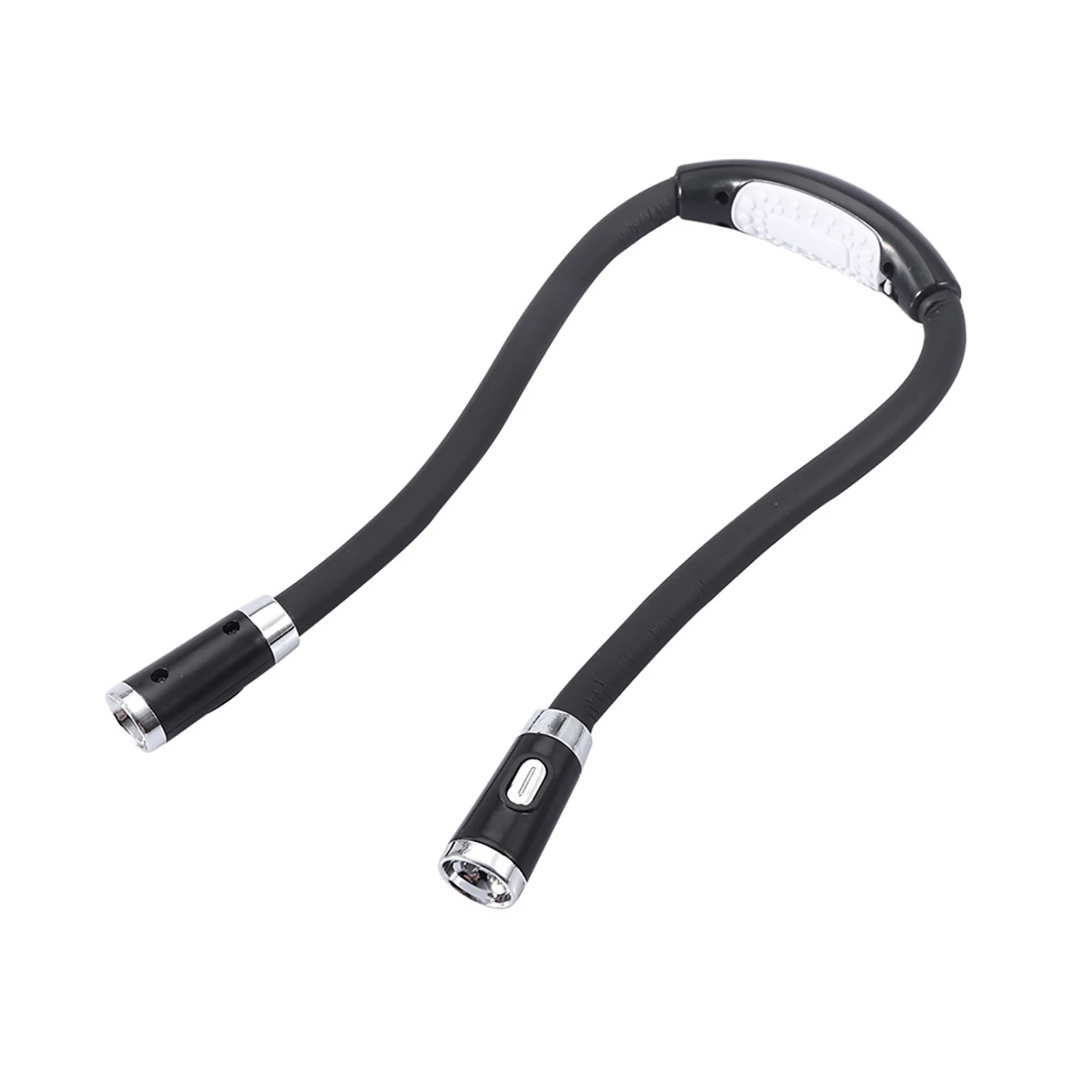 Flexible Neck Hanging Hug LED Light Hands Free Adjustable Bendable Lamp Night Reading (Black)