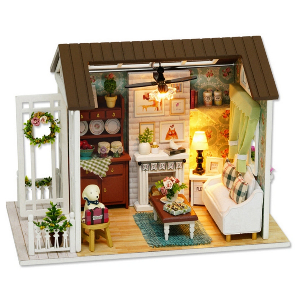 DIY Wooden Cottage Miniature House Kit Kids Gifts Toy Home Decoration with Dust proof Cover