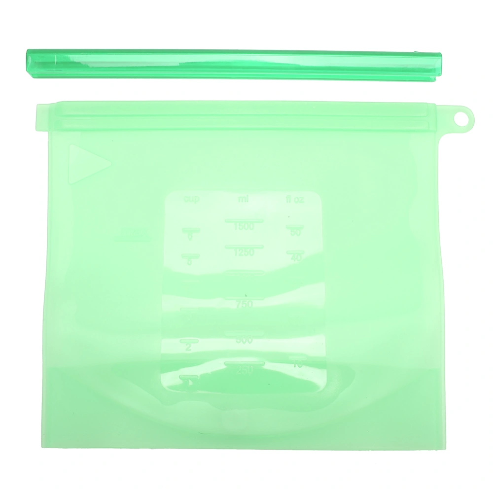 1500ml Reusable Seal Silicone Food Storage Container Fruit Meat Milk Preservation Bag (Green)