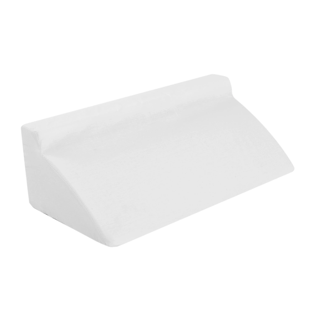 Foam Wedge Cushion with Washable Zipper Cover Leg Elevation Back Lumbar Support Pillow (White)