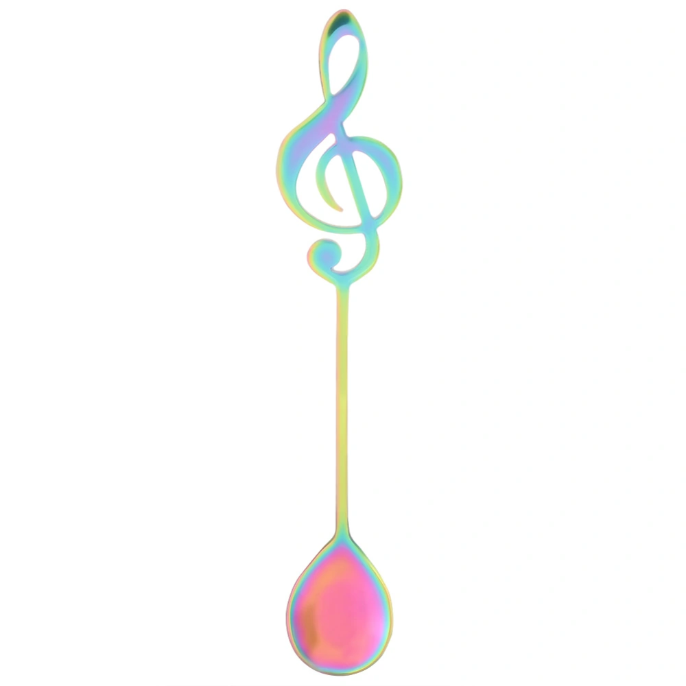 Stainless Steel Dessert Spoon Musical Note Coffee Drinking Stirring Spoons(Colorful)