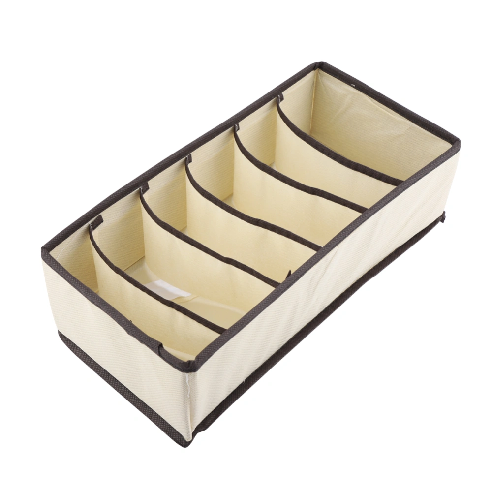 Portable Foldable Durable Divider Storage Box Case Container for Bra Underwear Sock(6 Grids)