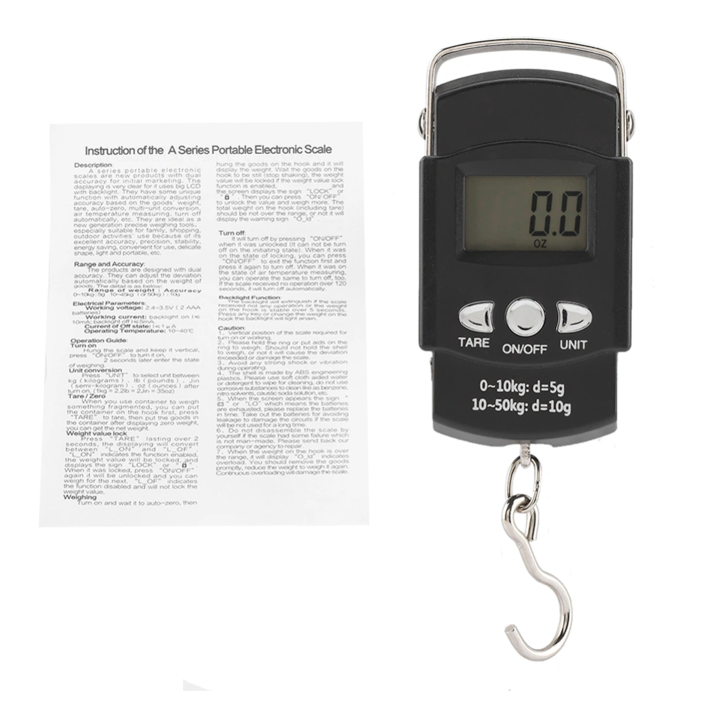 50KG/10G Portable Electronic LCD Digital Weight Scale with Tape Measure Hook