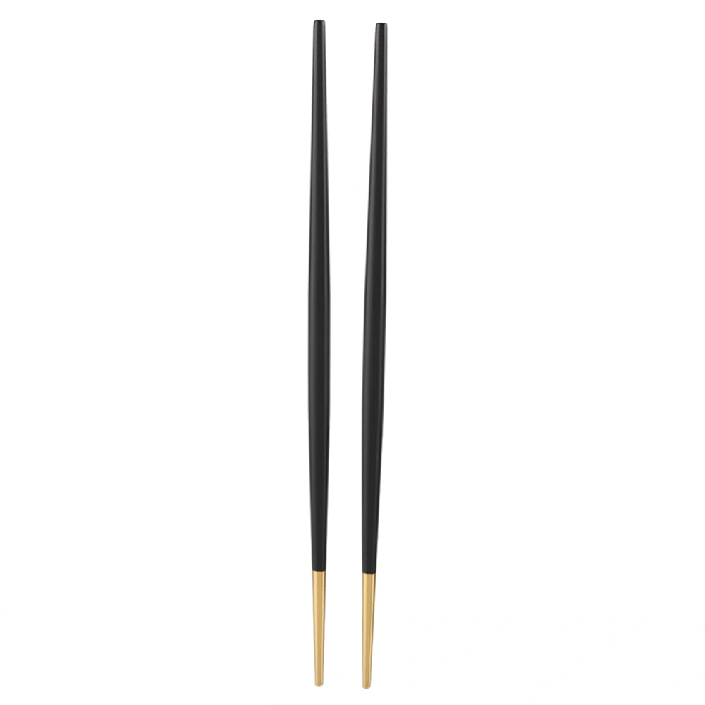 304 Stainless Steel Chopstick Japanese Sushi Gold Chopsticks Tableware Set(Black)