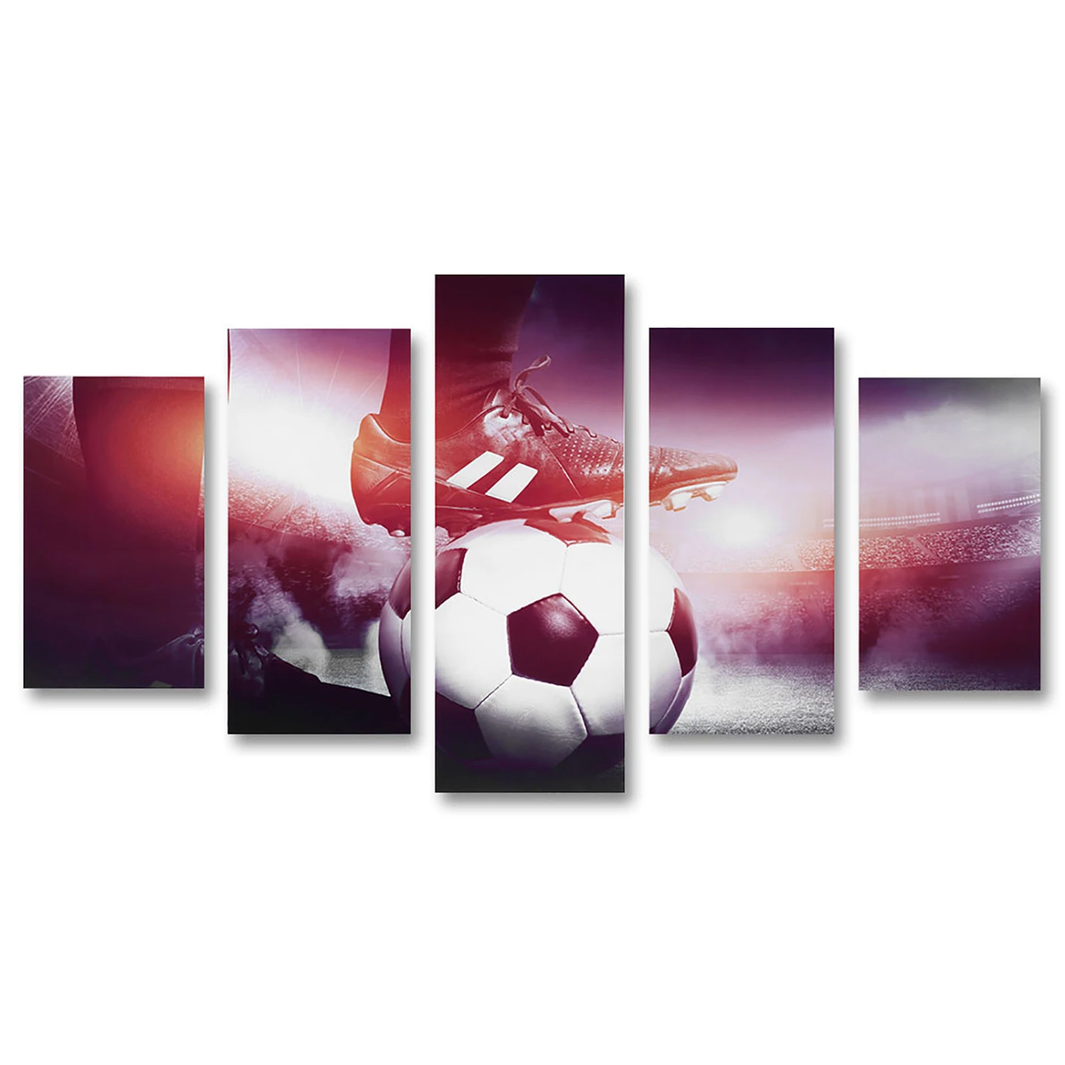 Football Sports Canvas Painting 5 Panels Printed Picture Wall Art Home Office Bedroom Decor (S)