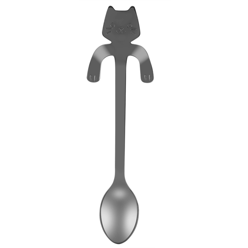 Cat Style Stainless Steel Metal Spoon Resuabl And Durable Stirring Scoop 01#