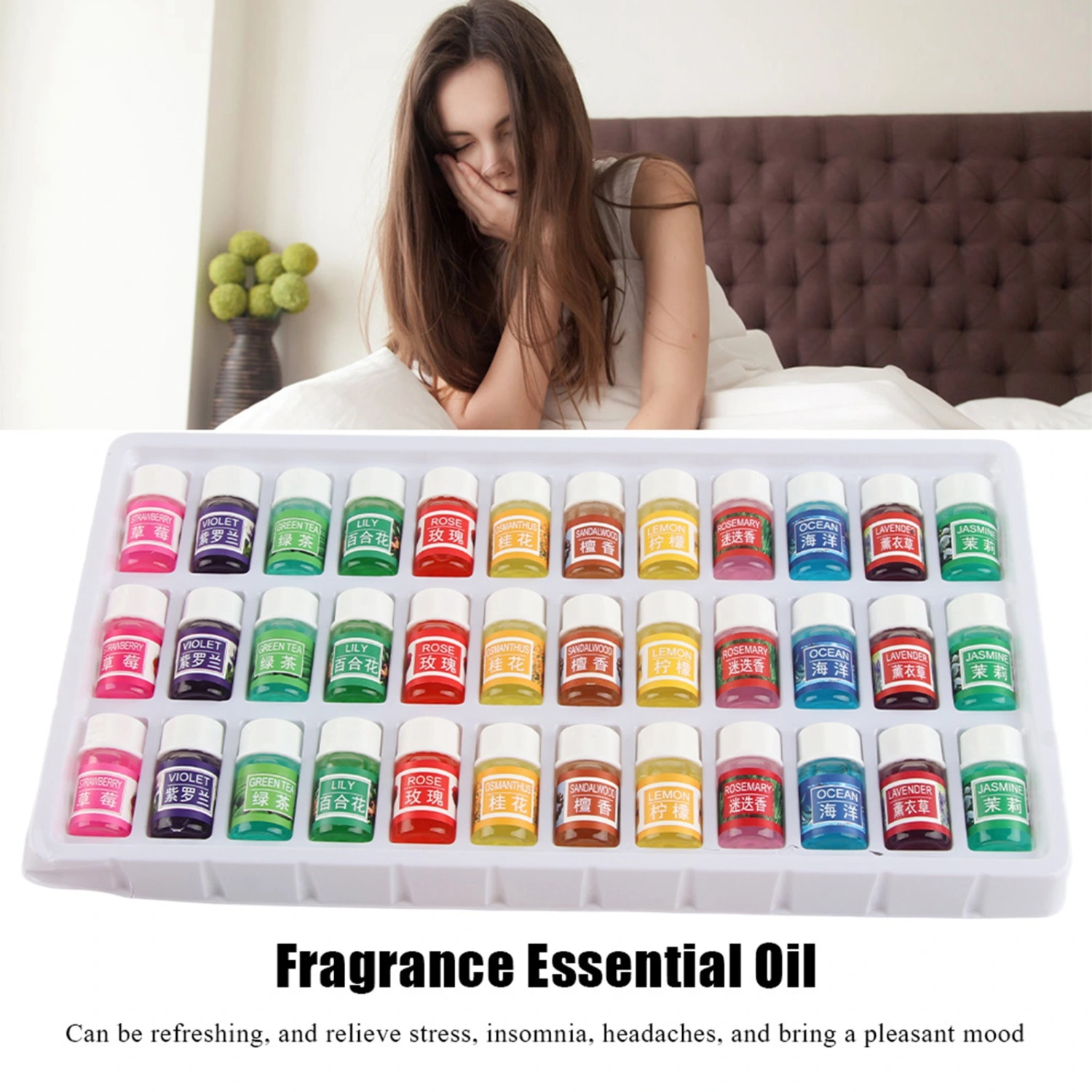 36pcs Set 3 ML Water Soluble Natural Fragrance Essential Oil for for Aromatherapy Humidifier