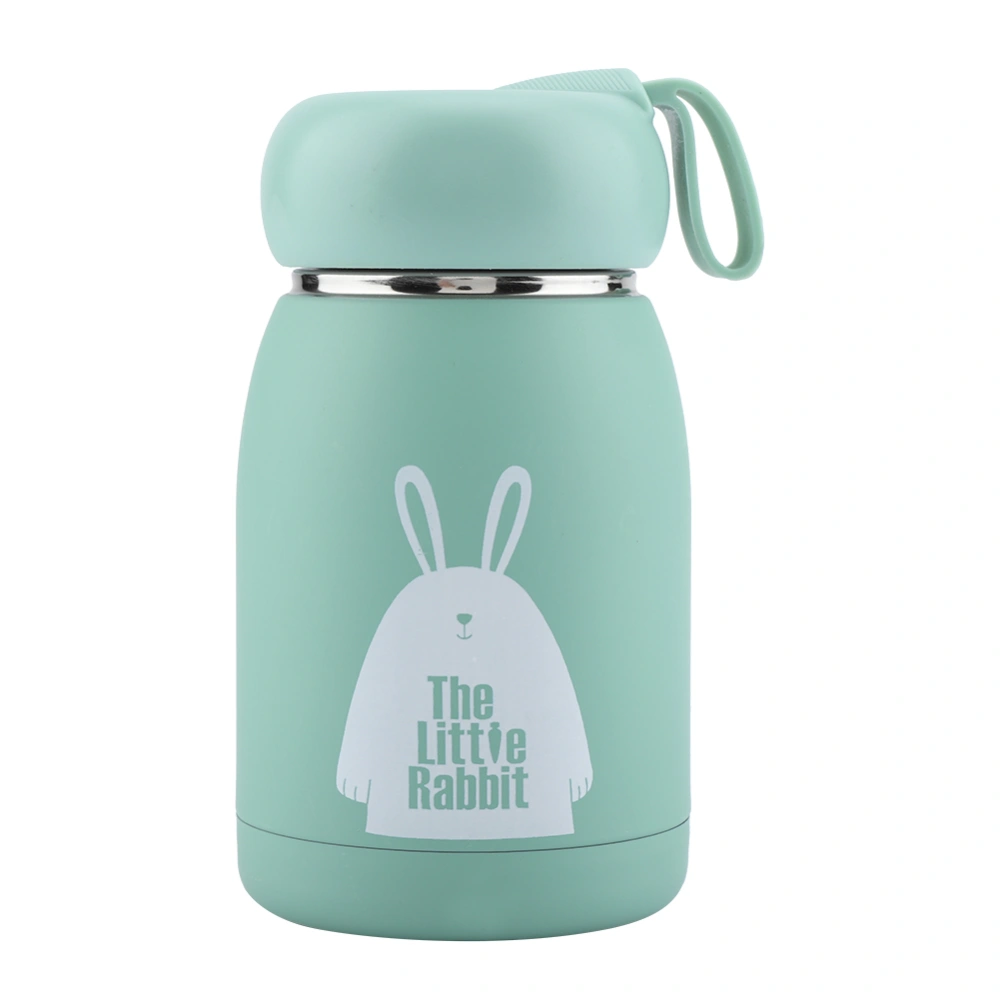 Stainless Steel Cute Rabbit Pattern Vacuum Cup Mug Thermos Cup Water Bottle (Green)