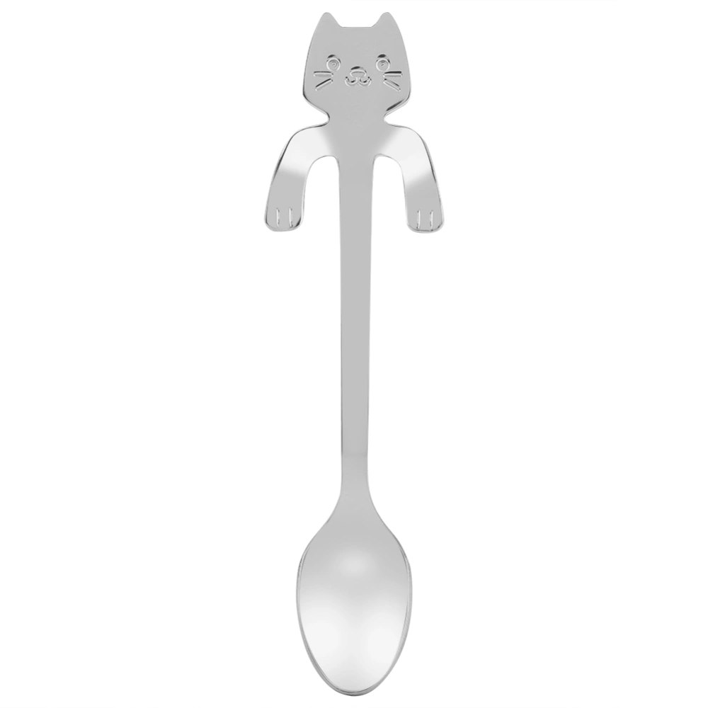 Cat Style Stainless Steel Metal Spoon Resuabl And Durable Stirring Scoop 04#