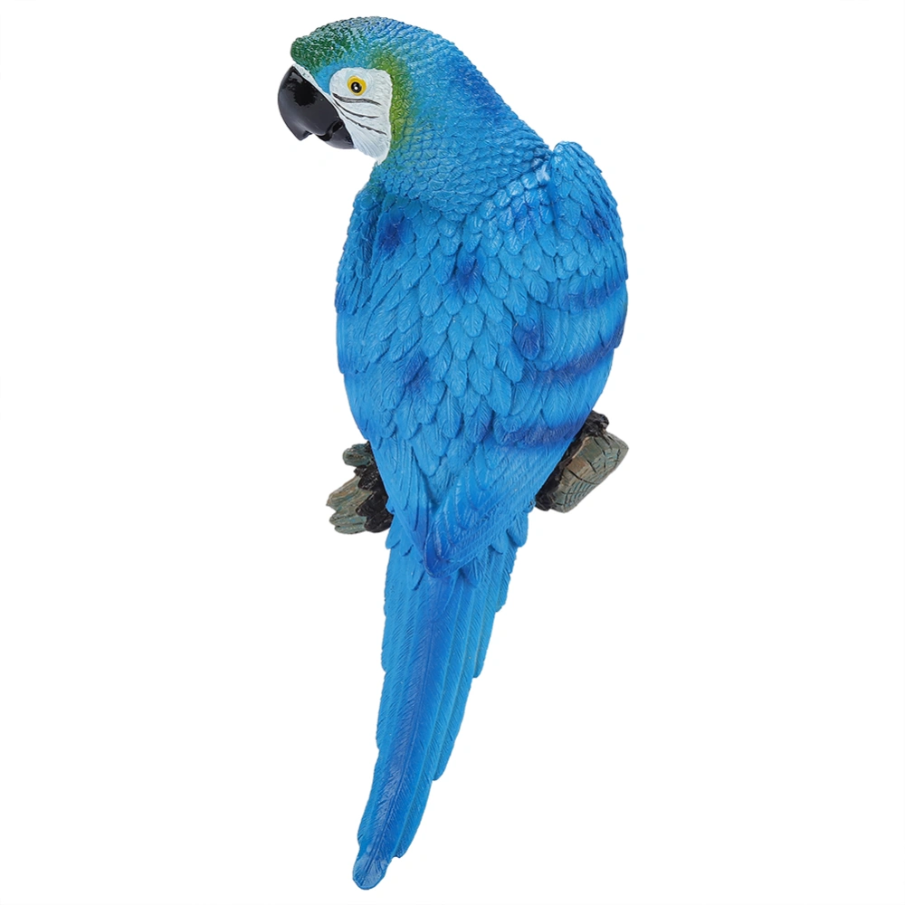 Resin Lifelike Bird Ornament Figurine Parrot Model Toy Garden Sculpture Wall Decor Blue Right​