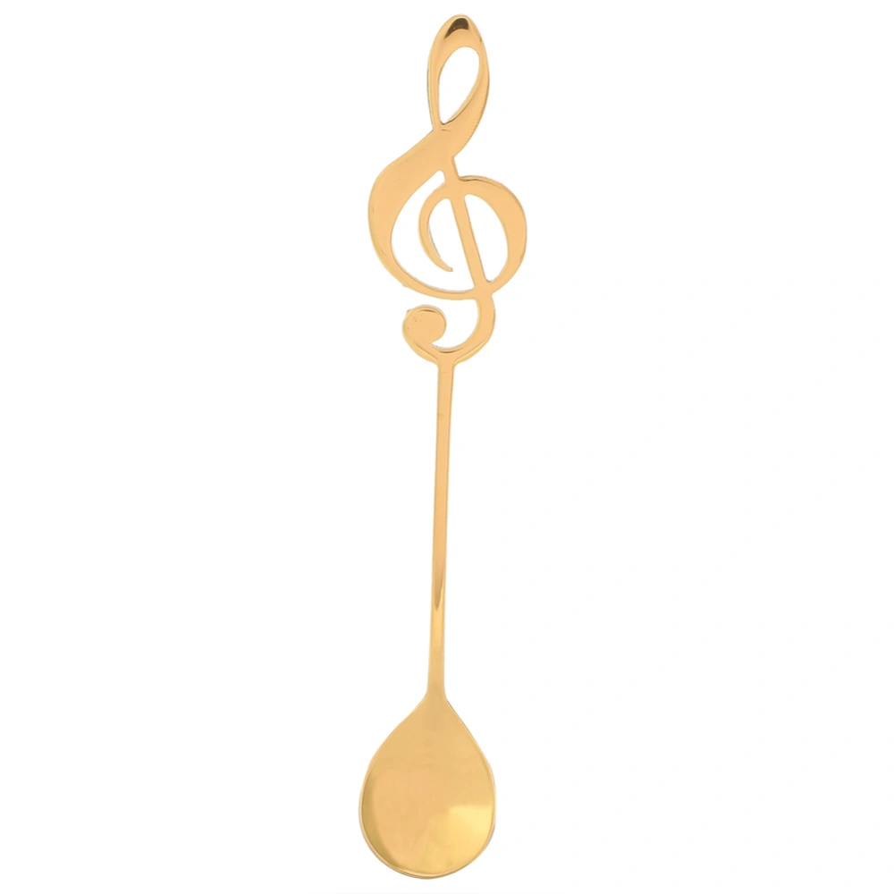 Stainless Steel Dessert Spoon Musical Note Coffee Drinking Stirring Spoons(Gold)