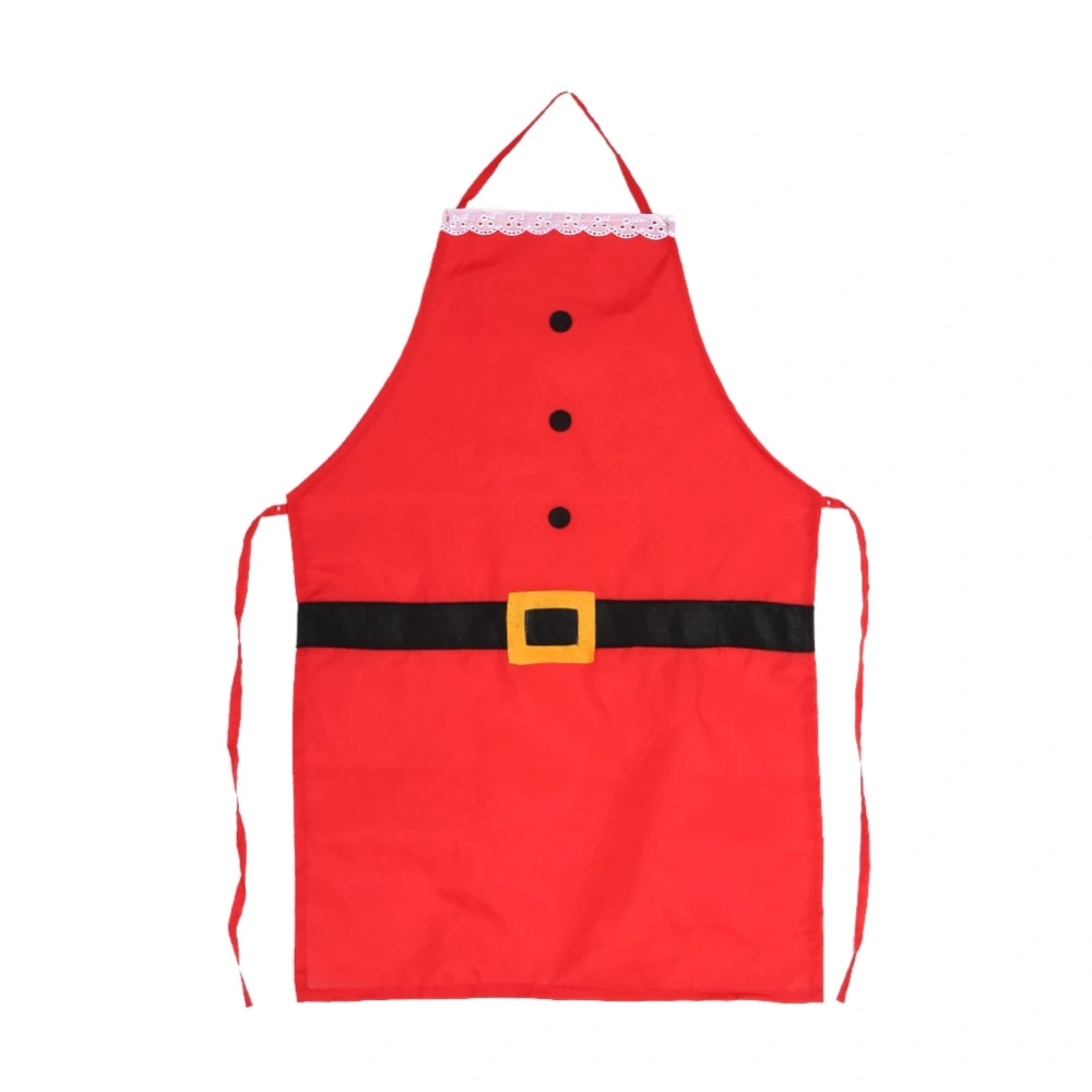 Red Color Christmas Party Dinner Apron Kitchen Cooking Aprons Festival Decoration(Adult)