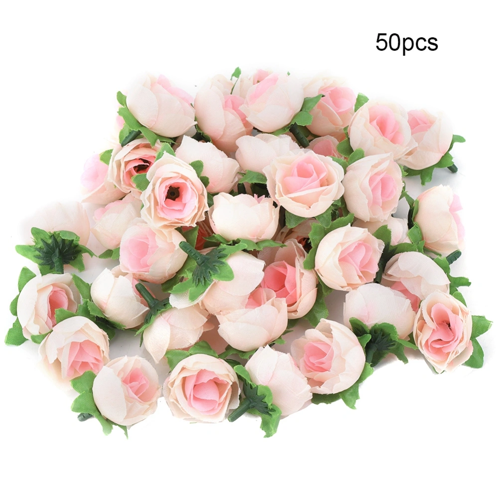 50pcs Artificial Rayon Peony Head Flower Small Ball Chrysanthemum Small Carnation Champagne