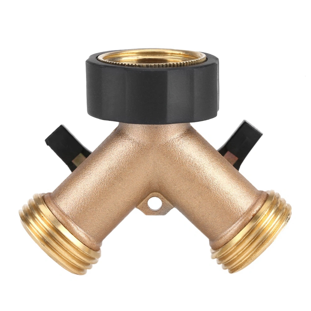 Brass Water Tap Adapter 2 Way Y Shape 3/4 Hose Connector Garden Irrigation (European Standard)