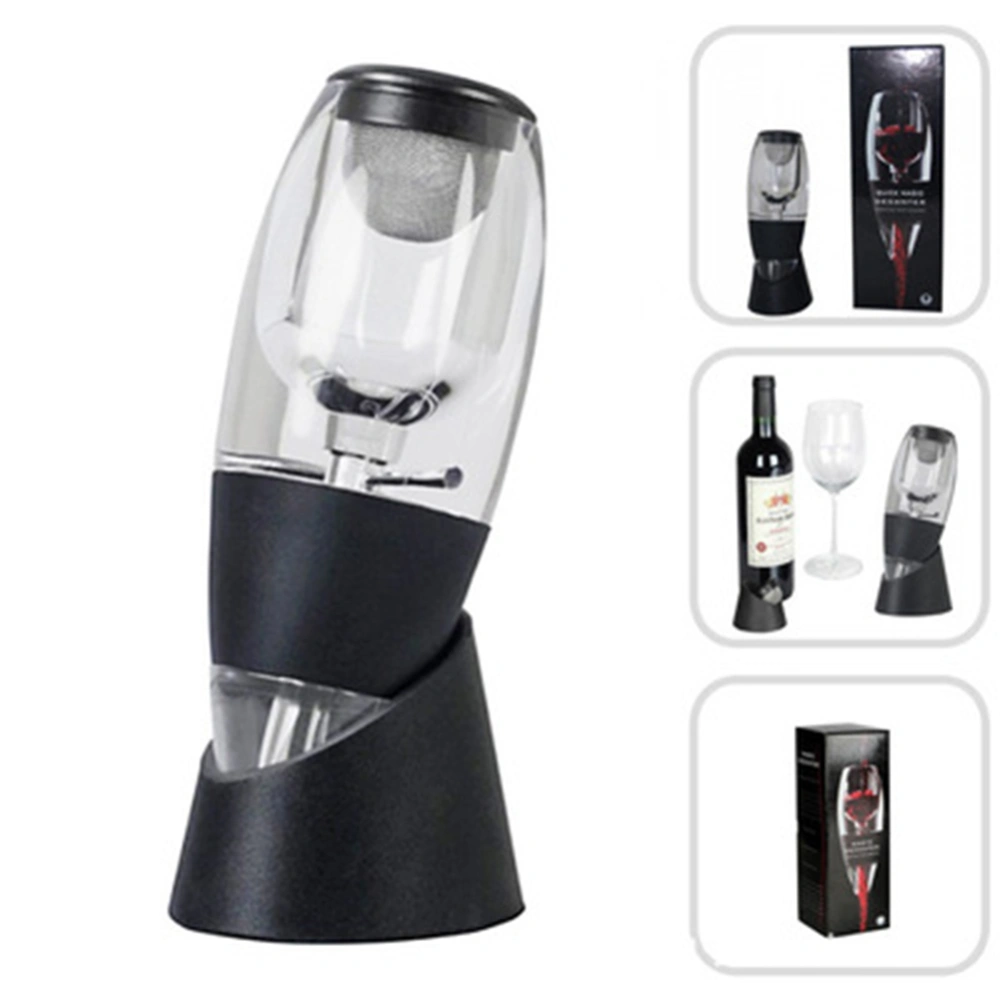 Red White Wine Aerator Filter Wine Pourer and Decanter Tower Stand Set