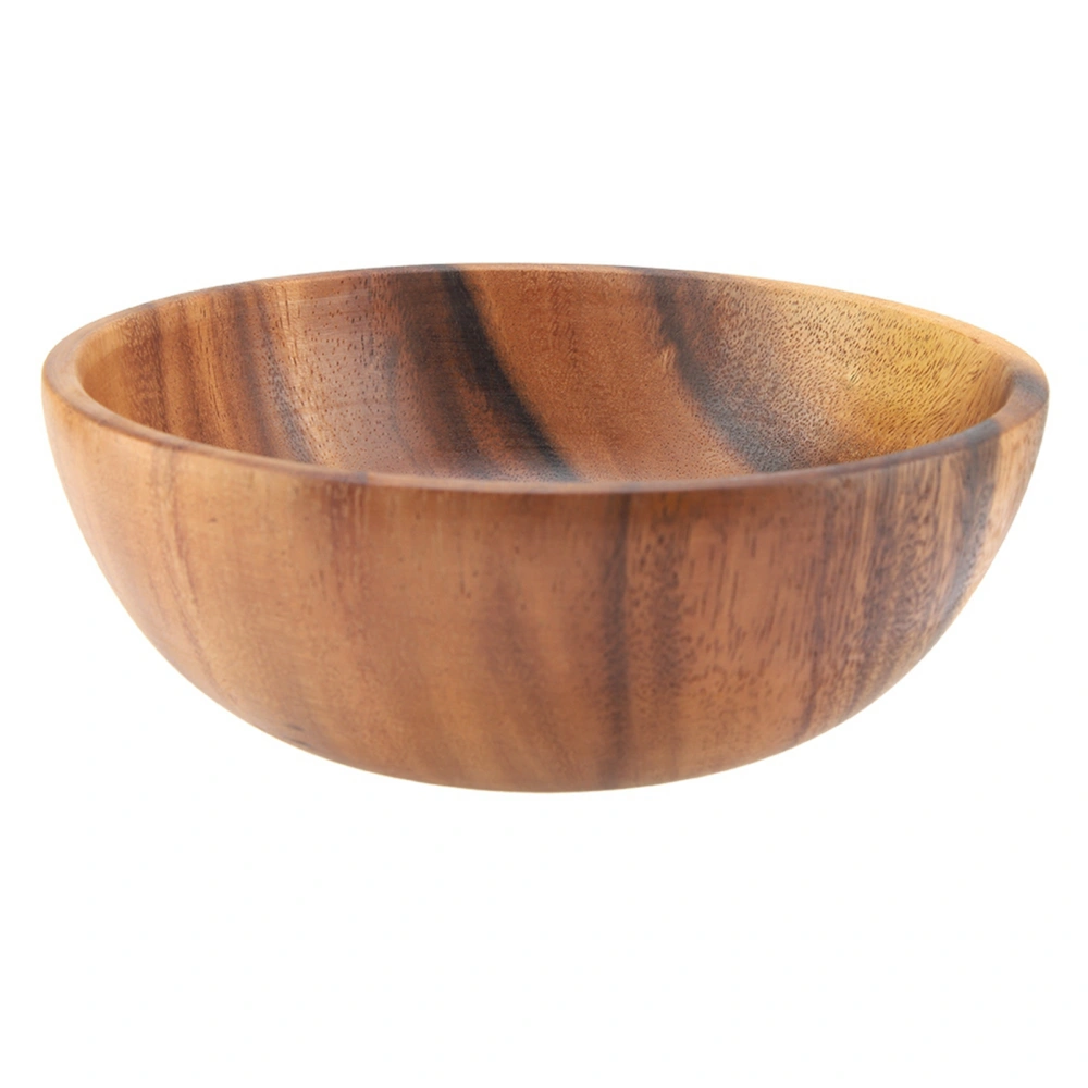 Solid Acacia Wooden Bowl for Salad Soup Rice Hand Made Wooden Bowl Kitchen Utensils (20*7cm)