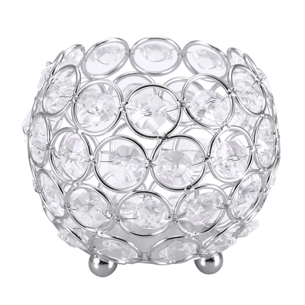 Crystal Tea Light Candle Holders Wedding Decor Table Centerpieces (Silver Diameter 10cm)