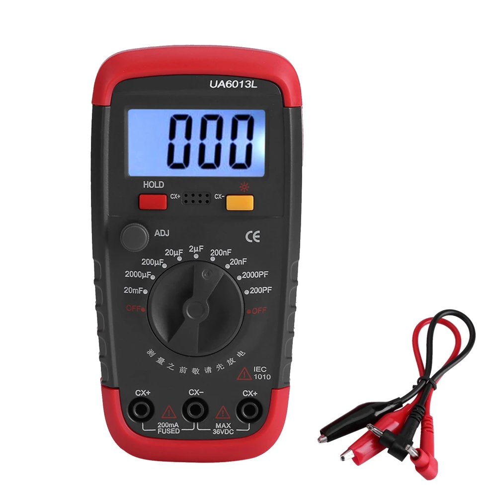 UYIGAO Digital Battery Powered Capacitan Capacitor Meter Tester 6013L LCD Display