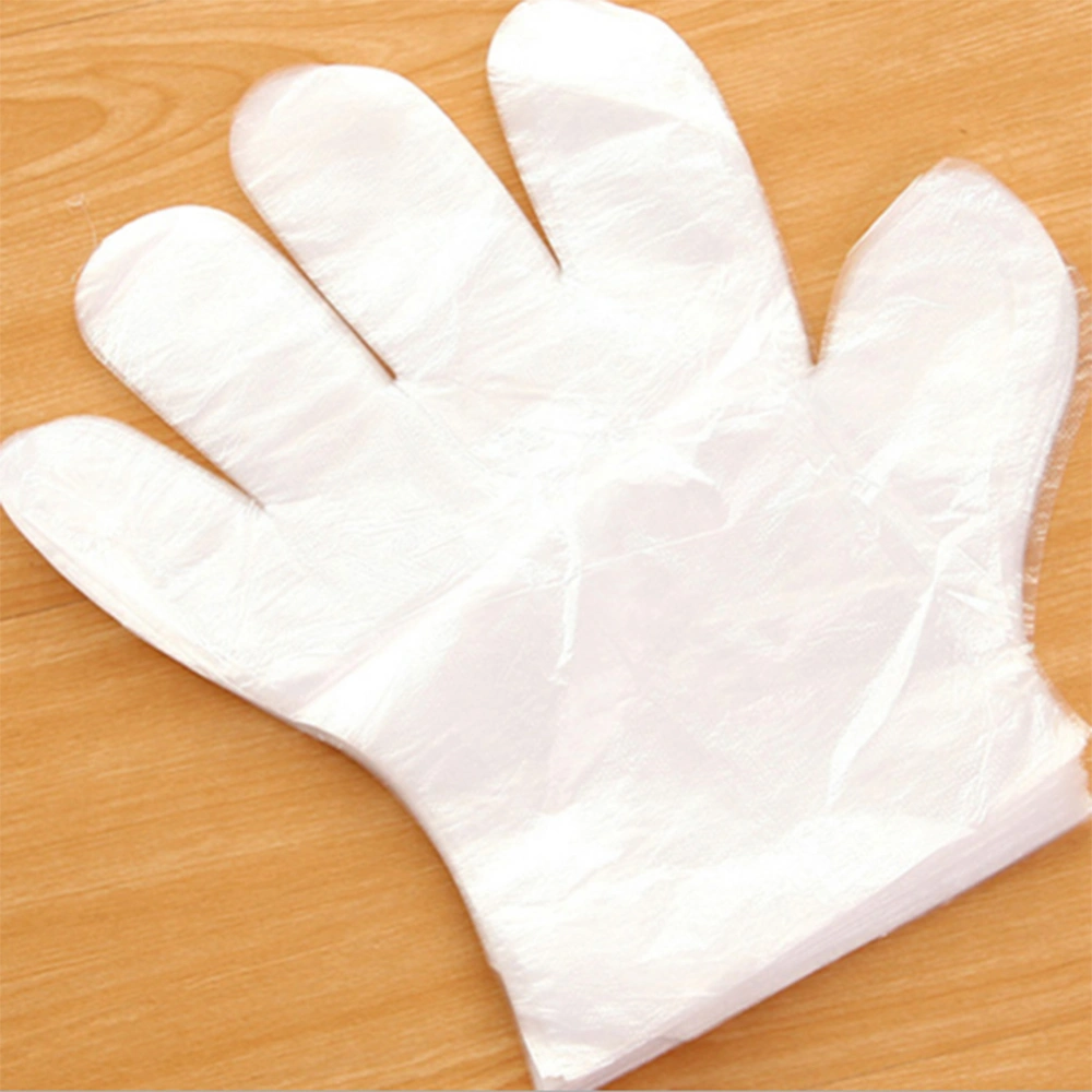 50pcs/Bag PE Clear Disposable Gloves Safe for Food Preparing Medical Restaurant Hairdressing