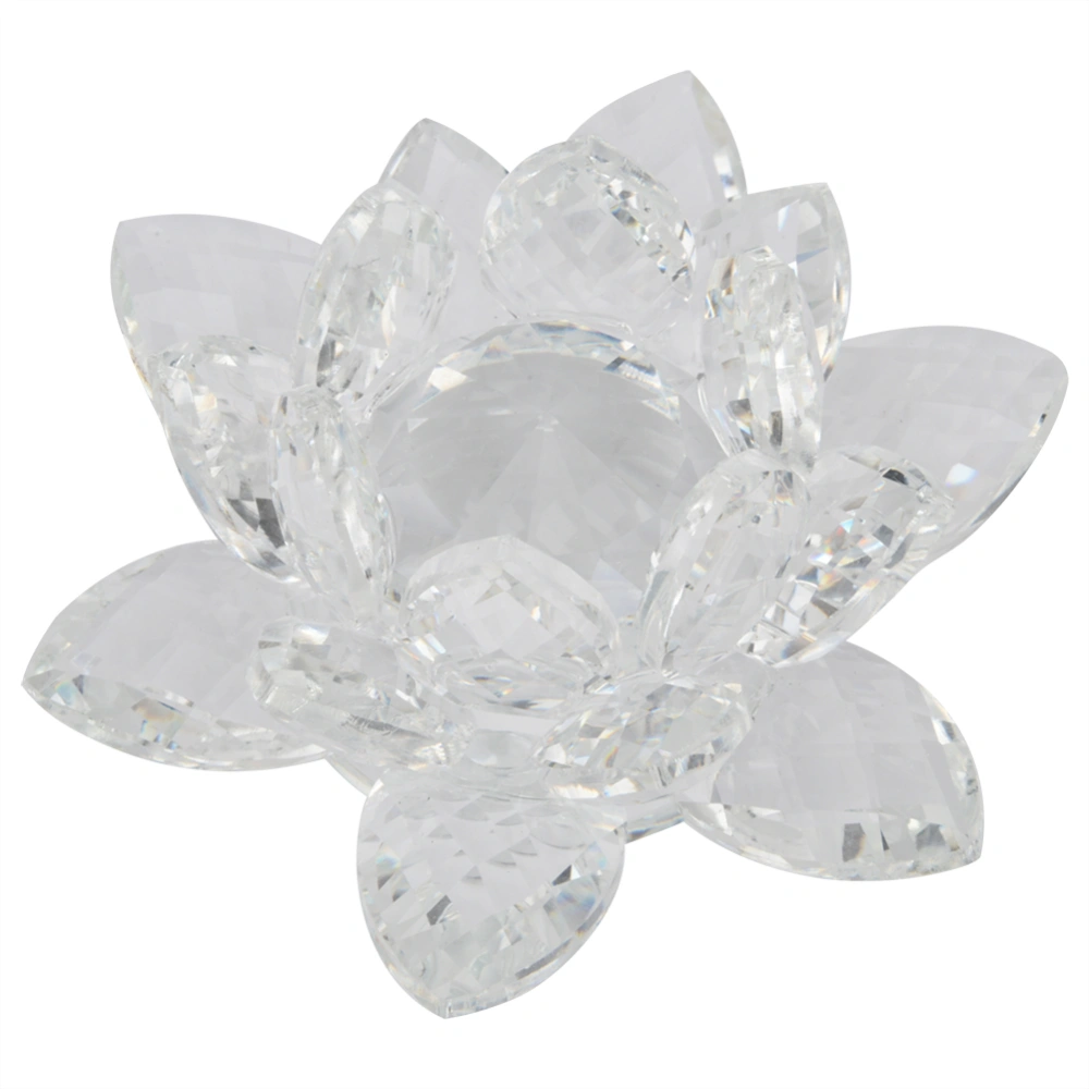 Home Wedding Party Decoration Quartz Crystal Lotus Flower Crafts Glass Ornaments Transparent