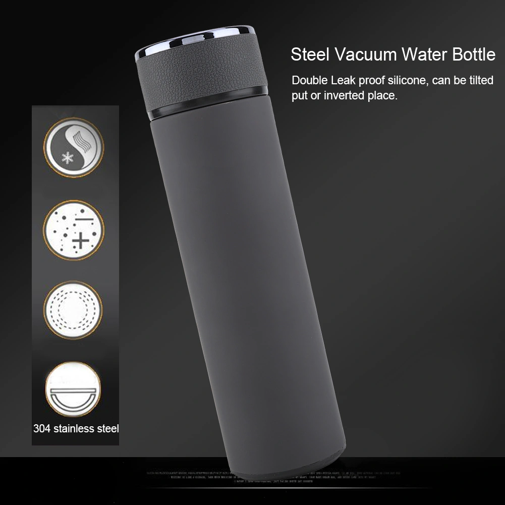 Stainless Steel Vacuum Water Bottle Tea Coffee Leakpoof Thermos Car Office Cups (Grey)