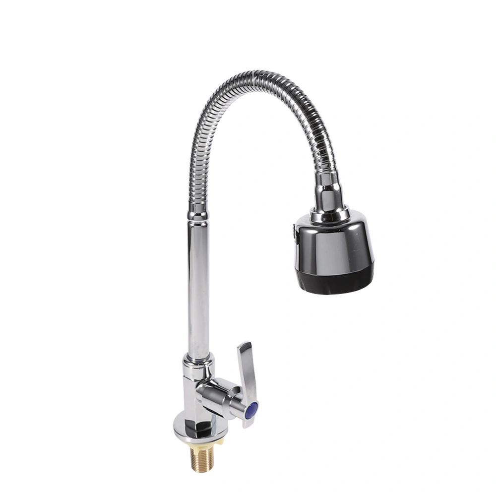 Zinc Alloy Swivel Spout Single Handle Sink Kitchen Faucet Pull Down Spray Cold Water Tap