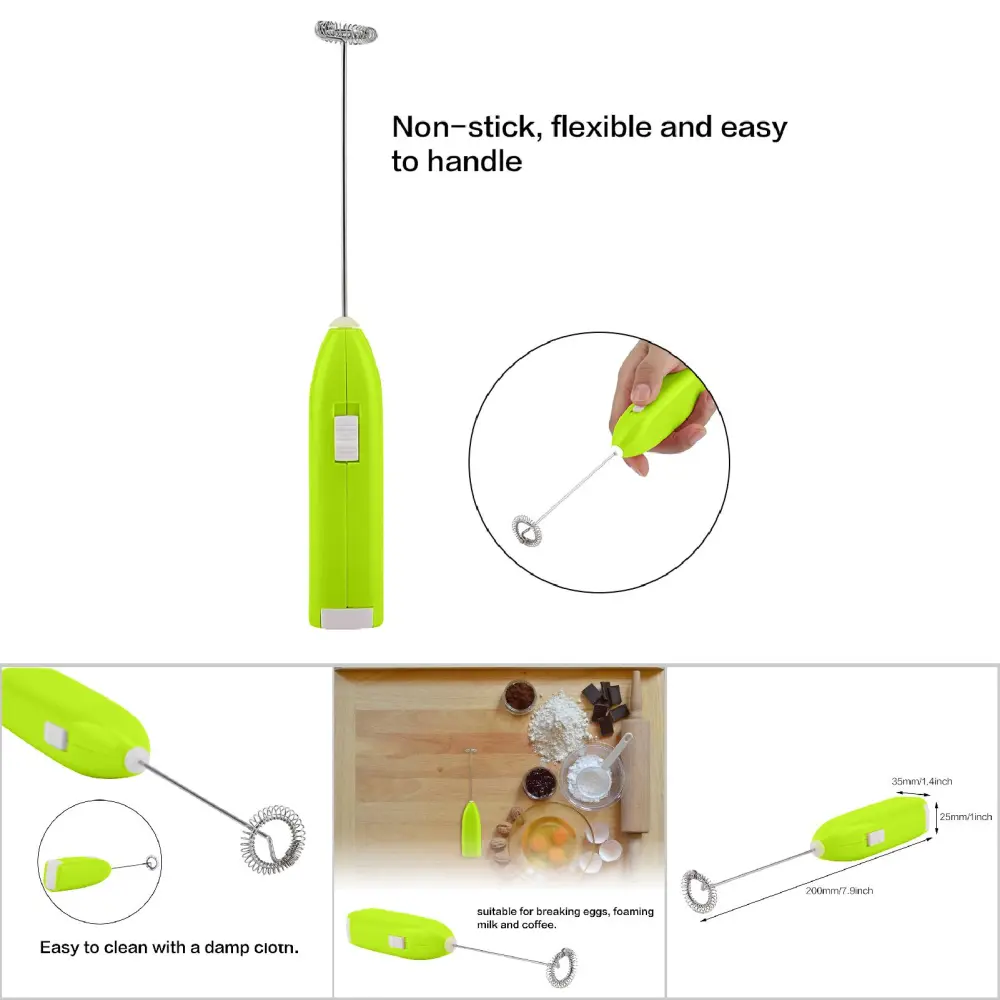 Household Electric Egg beater Egg Breaker Whisk Milk Frother (Green)