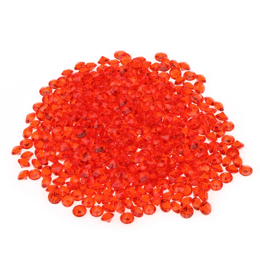 1000pcs 6mm Transparent Wedding Confetti Party Plastic Diamond Sparkly Gems Decor (Red)