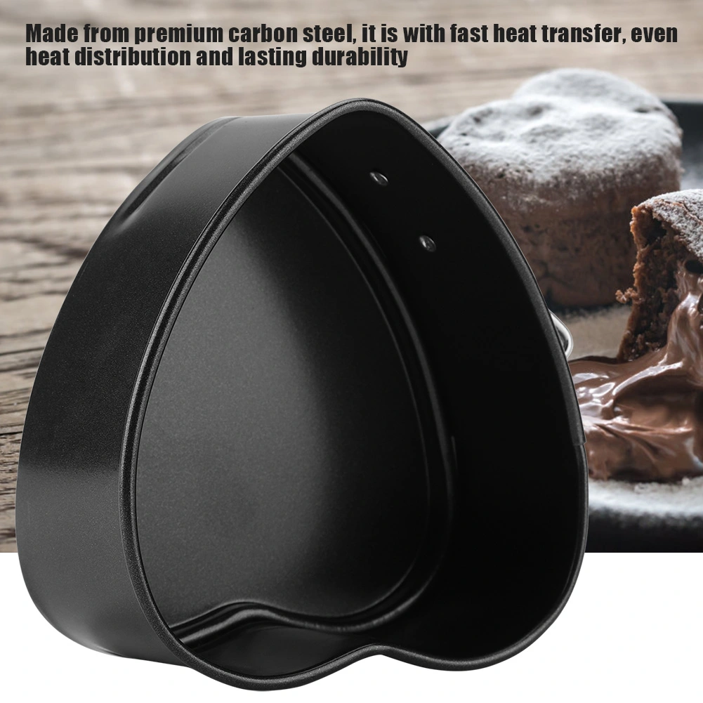 Carbon Steel Cake Mold with Removable Pan Tray Heart Shaped Baking Mould Nonstick Cookware