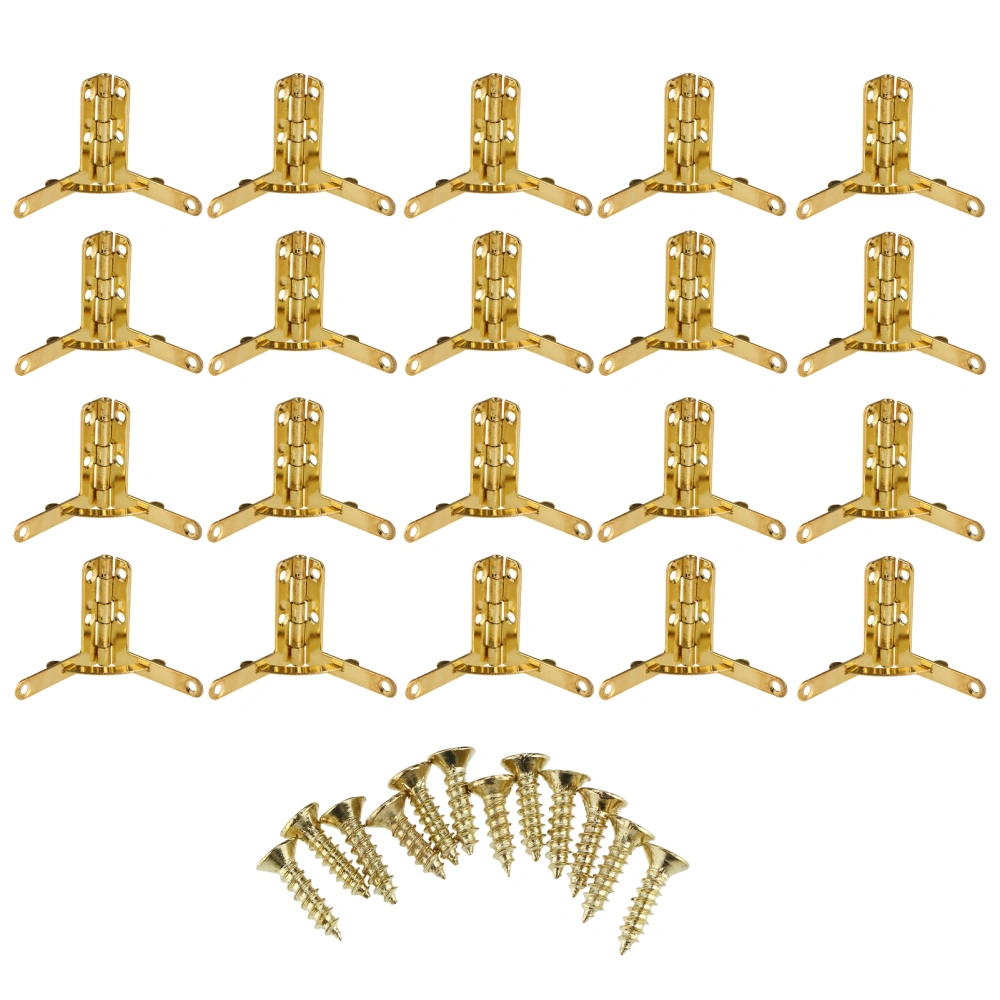 20pcs 90° Angle Support Spring Hinge for Small Jewelry Wine Case Watch Box Wooden Lid (Gold)