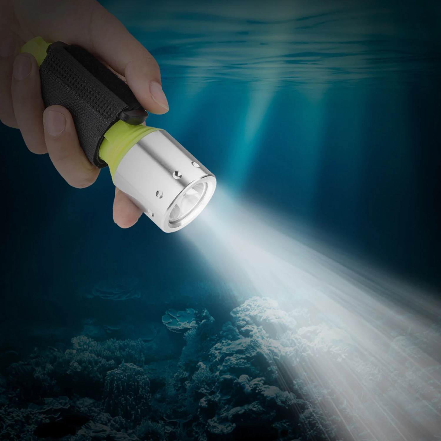 Portable Lightweight 3 Mode Torch for Diving Swimming Hiking Camping Hunting Fishing