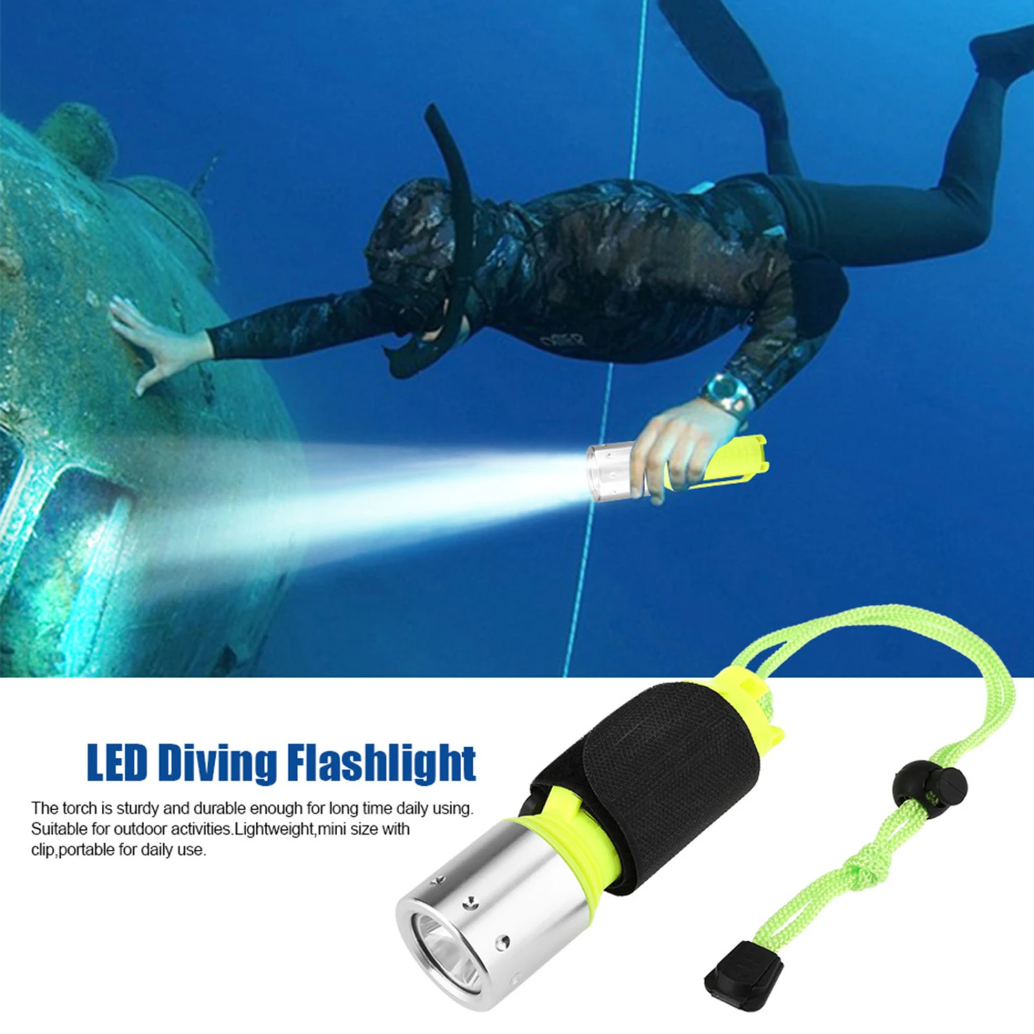 Portable Lightweight 3 Mode Torch for Diving Swimming Hiking Camping Hunting Fishing
