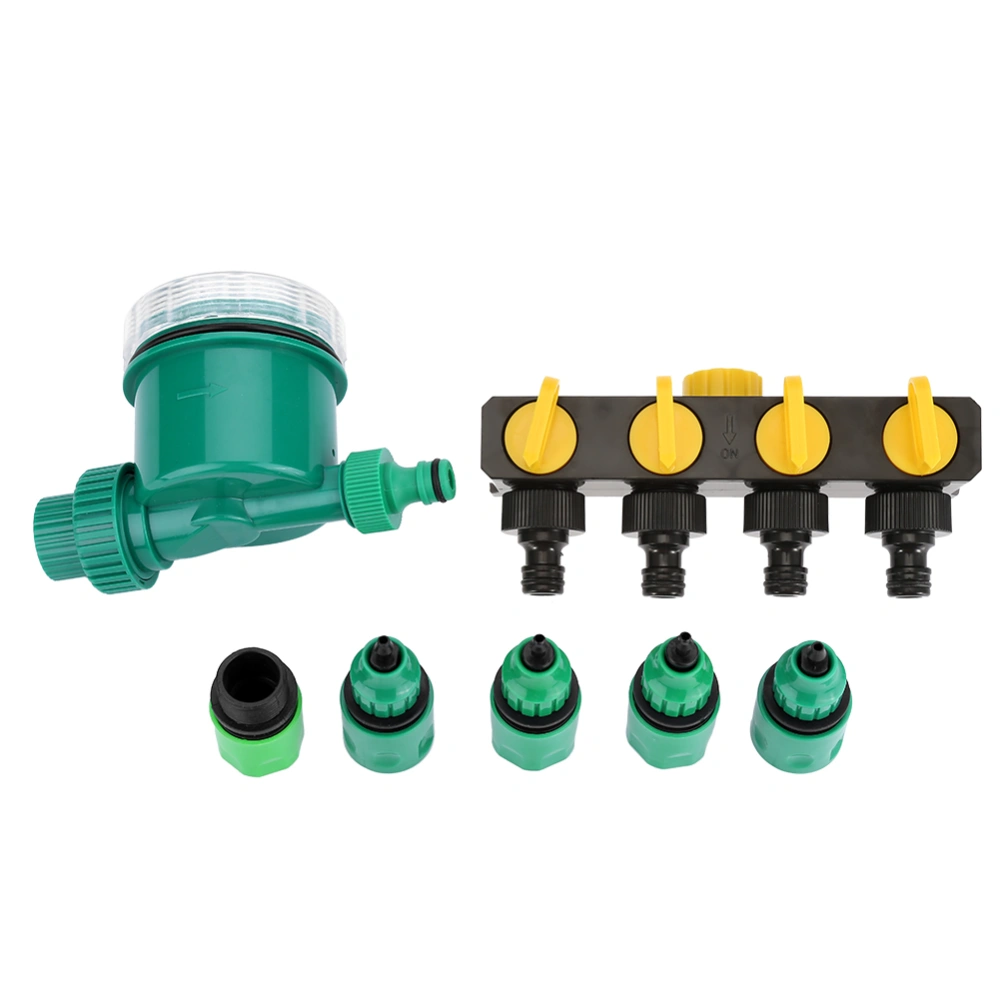 7pcs/set Garden Water Timer Irrigation Controller Kit with 4-way Hose Splitter Quick Connector