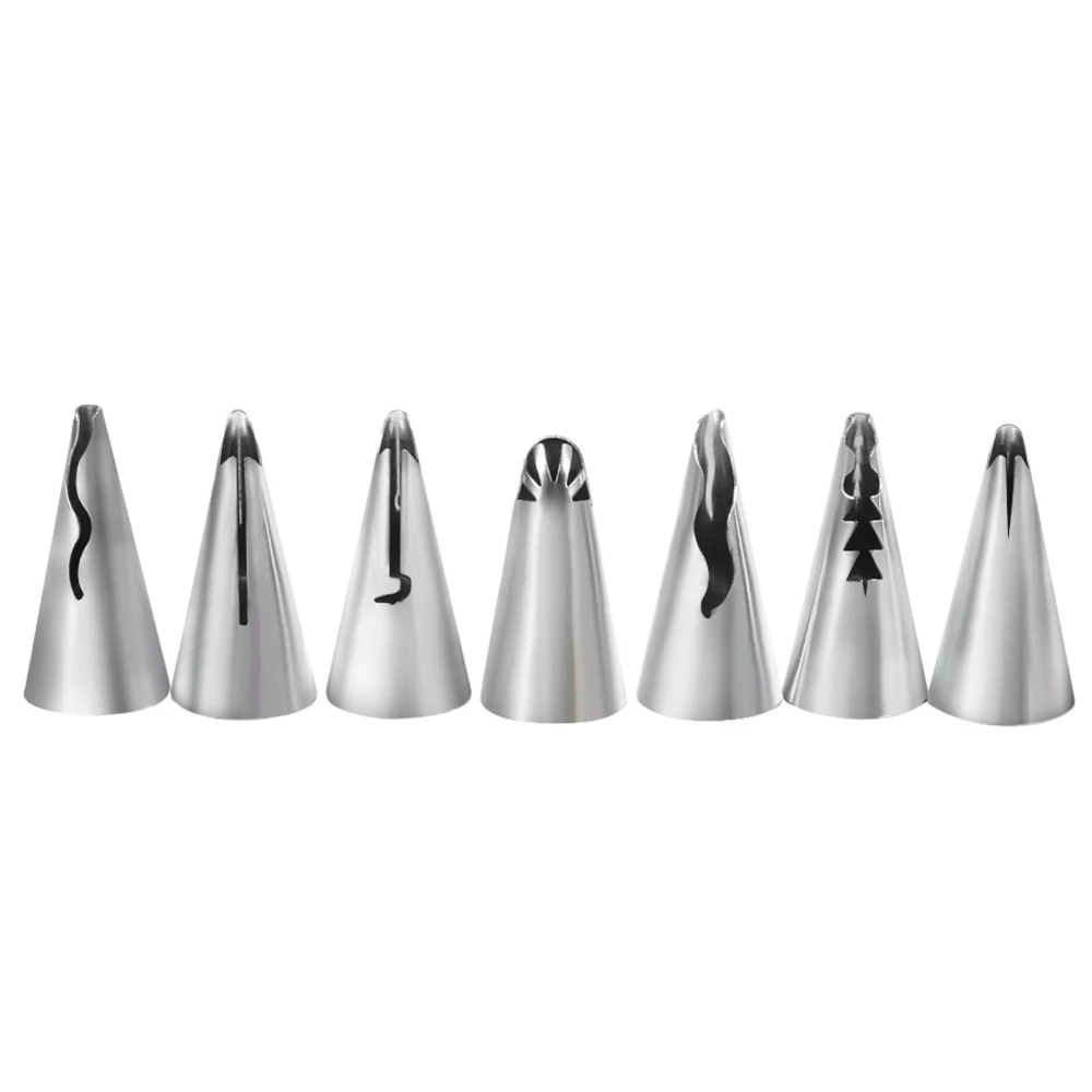 7Pcs Stainless Steel DIY Pastry Fondant Cake Icing Piping Nozzles Decorating Tips Baking Tool