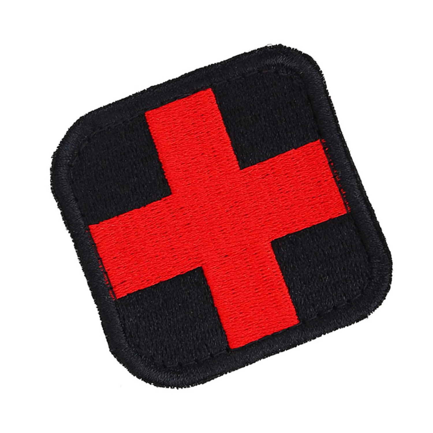 Medical Cross Embroidered Patch Hook&Loop Embroidery Applique Badge on Clothing Bag Hat(#1)